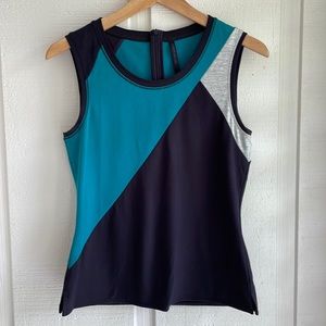 Karen Millen Asymmetrical Colorblock Athleisure Tank Top